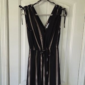 Calvin Klein Elegant Black and White Striped Dress